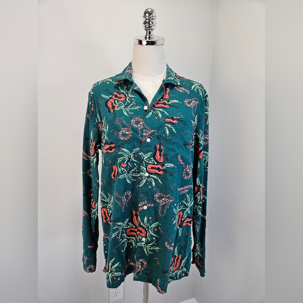J Crew Camp Collar Shirt Small Floral Hawaiian Vintage Inspired